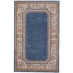 MER Charlemagne Coordinates 8614 Blue Cream Border 5 Round Area Rug