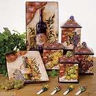 Tuscan Old World Wine Cellar Wine Cellar Grape Canisters Set of 4 and 