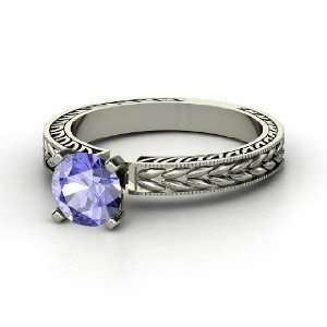  Charlotte Ring, Round Tanzanite Sterling Silver Ring 