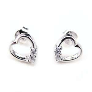  Earrings silver Coeurs De Charme white. Jewelry
