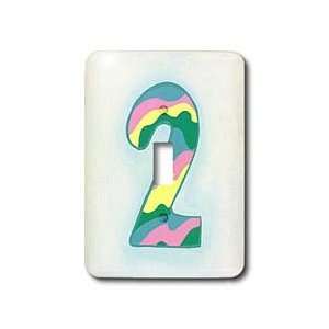 CherylsArt Numbers   Number two 2 in blue pink yellow green   Light 