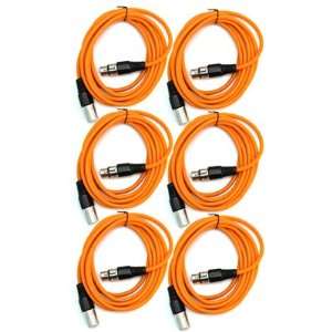 SEISMIC AUDIO   SAXLX 6   (6 Pack) Orange 6 XLR Patch Cable