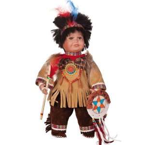  CHAYTON 12 Porcelain Indian w/Spear Doll By Golden 