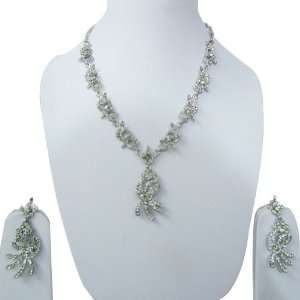   Crystal Necklace Earring Set Indian Fashion Women Jewelry Jewelry