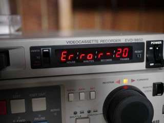 SONY EVO 9850 Professional Hi8 VIDEO RECORDER Editing Deck ERROR 20 As 