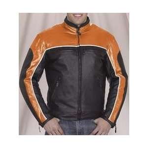  Black & Orange Leather Racing Jacket Automotive