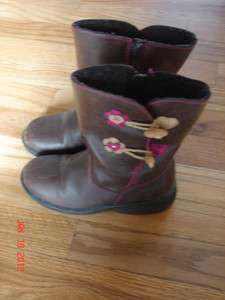 Sonoma Brown pink toggle boots Euc 11  