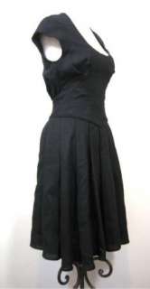 OPENING CEREMONY Black Linen Corset Fitted Dress $600 S  