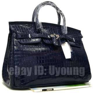   Classic croc embossed silvers lock bag women handbag w67 L/40CM  