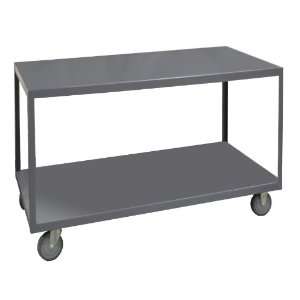 Durham HMT 14 Gauge Steel Service Cart, 2 Shelves, Gray, 1200 lbs Load 