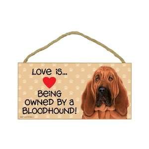 Bloodhound   Love is Being Owned by a Bloodhound Wooden Sign 