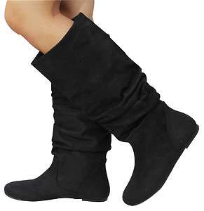   Slouchy Faux Suede Knee HIgh Flats Boots SODA Zuluu size 5.5 11  