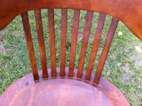   Antique Wood Oak Milwaukee Chair Co. Office Swivel Chair  