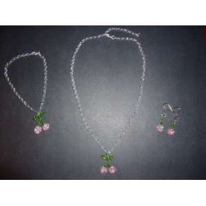  Pink Cherry Summer Collection includes 1 Silver Earrings 