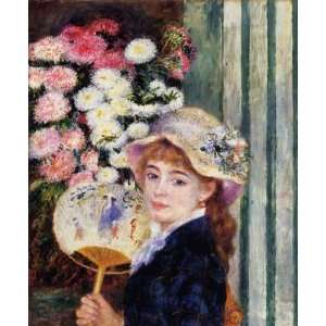   with a Fan Pierre Auguste Renoir Hand Painted Art
