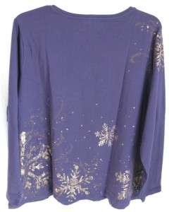 Coldwater Creek Snowstorm Wrap Graphics Knit Pullover  