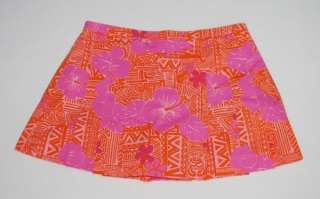 Women Lilly Pulitzer Sneaky Tiki Orange Pink Floral Tennis Skort Skirt 