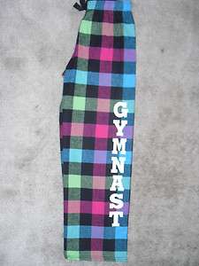 GymnasticGYMNAST neon colored checkered flannel pants  