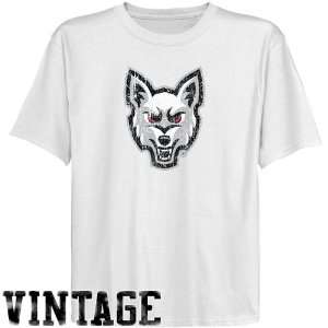 South Dakota Coyotes Youth White Distressed Logo Vintage T shirt