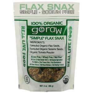 Go Raw   Flax Snax   Simple Flax  3 oz. Grocery & Gourmet Food