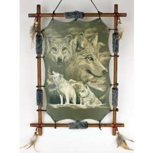  Framed Wolf Pack Picture 22x16 Reproduction
