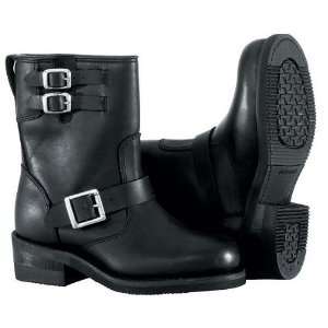   Road Womens Twin Buckle Engineer Motorcycle Boots Black 7 Automotive