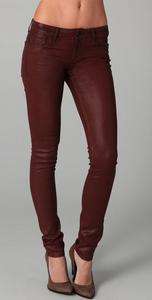 NWT HABITUAL WOMEN ALICE COATED CHIANTI RED COLOR SKINNY STRETCH JPD 