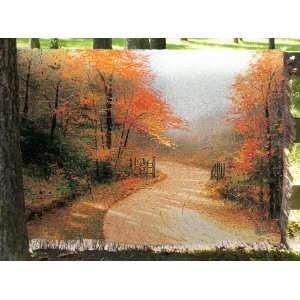   Inc. Thomas Kinkade Autumn Lane Tapestry Throw