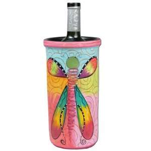  Wine Bottle Holder Dragonfly Double Creek Pottery