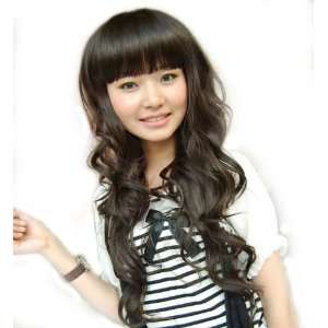   womens wave wig black long hair full wig curly jf010035 Beauty