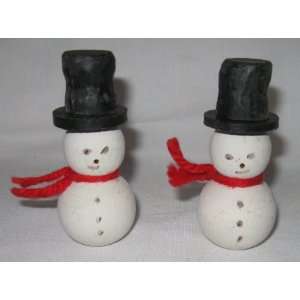  Set of 2 Small Wooden Snowmen 