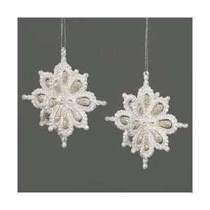  Club Pack of 12 Silver Snowflake Christmas Ornaments with 