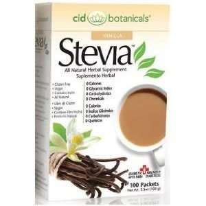 CID Botanicals Stevia Vanilla Box, Vanilla 100 pkts/3.5 oz  