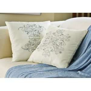  Ivory Elegant Snow Drift Winter Holiday Accent Pillow Set 