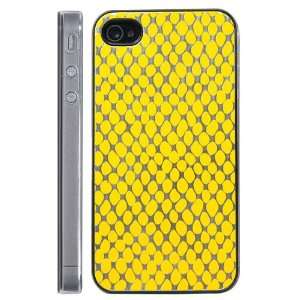  New Snakeskin Pattern Hard Case Cover for iPhone 4(Yellow 