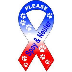   Car Magnet Social Issues Ribbon, Please Spay and Neuter