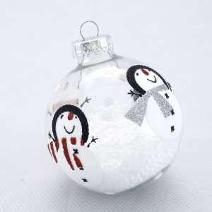  Club Pack of 24 Clear Snowman Glass Ball Christmas Ornaments 