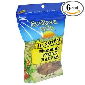 Sunridge Farms Pecan Halves, 7 Ounce Bags (Pack of 6)  
