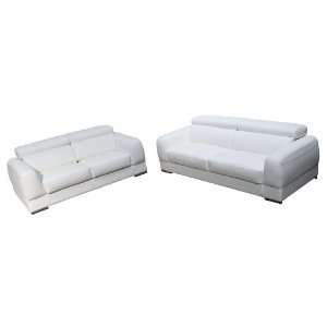  Chicago Sofa Loveseat 2PC Set w/ Click Clack Headrests and 
