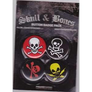  Skull and Bones, Pirate Official 4 Piece Button / Badge 