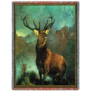  Monarch of the Glen Deer Tapestry Afghan Throw