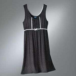 Simply Vera Wang BLACK HEART CHEMISE NIGHTGOWN LaceTrim   Rayon 