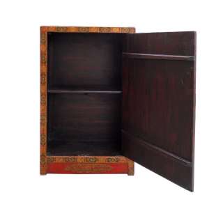 Tibetan Fu Dog Jewels Lotus Storage Cabinet s1496  