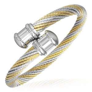   Tone Celtic Twisted Cable Wire Womens Cuff Bangle Bracelet Jewelry