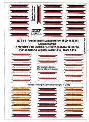 72 66 Prussian Lancers 1800 1815 (6)   Lance pennons. Lützow 