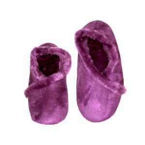  Womens Slippers Fur Lined Purple Suede   Small (5 6 