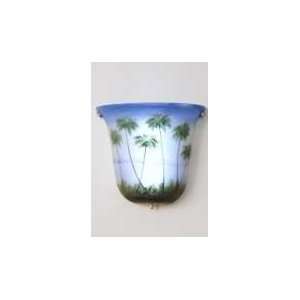  Hand Painted Coconut Tree Bell Shaped Ambiance Sconce 