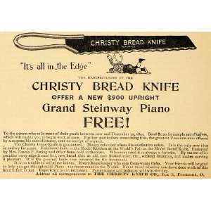  1894 Ad Christy Knife Bread Cutting Tool Steinway Piano 