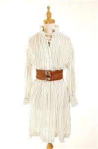 NEW $350+ Twenty8Twelve by Sienna Miller Stripe Shirt Dress Cream Gray 
