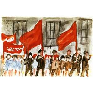     24 x 16 inches   May Day in Moscow 